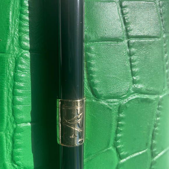 Diane von Furstenberg Green Croc Embossed Leather 440 Envelope Clutch - Picture 4 of 11